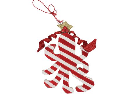 3.5 in. Wood Red & White Octopus Ornament Fashion