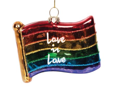 Blown Glass Rainbow Flag Ornament on Sale