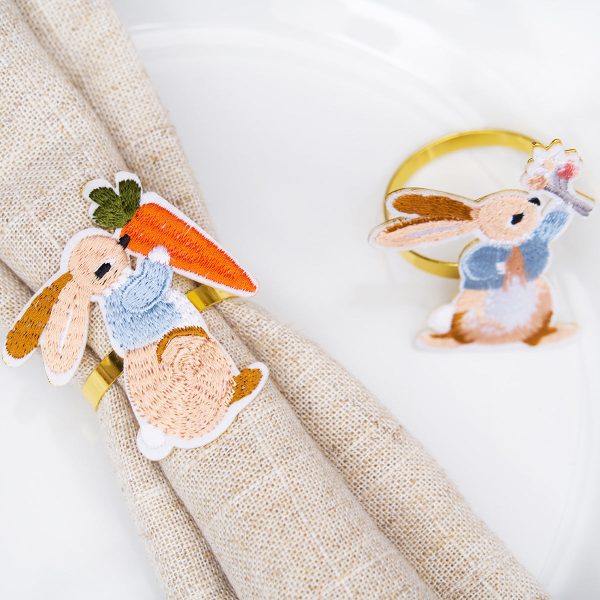 Rabbit & Carrot Napkin Ring, Set of 4 For Cheap