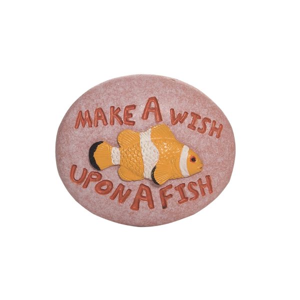 1.75 in. Polyresin Make A Wish Fish Pebble For Cheap