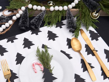 Black & White Forest Table Linens Hot on Sale