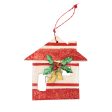 3.5 in. Wood Red & White Beach Hut Ornament Discount