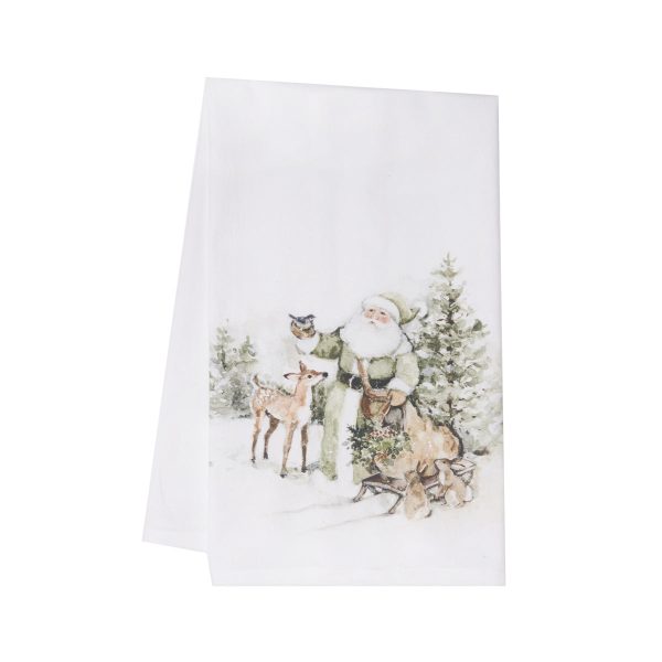 Woodland Santa & Animals Kitchen Towel For Sale