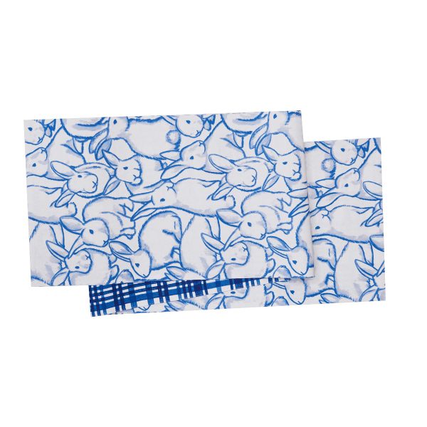 Blue Bun & Plaid Table Linens Hot on Sale