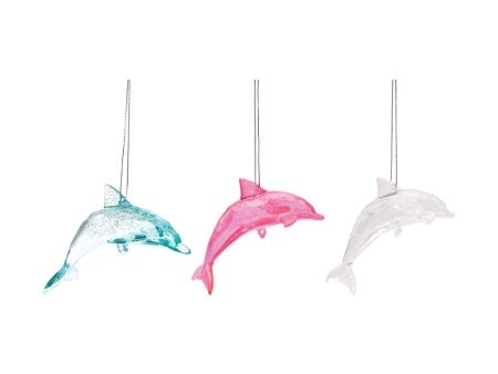 Acrylic Dolphin Ornament, Asst. of 3 For Discount