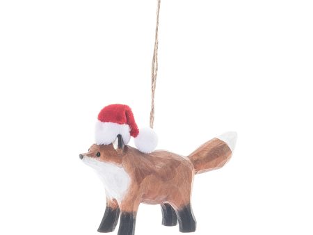 Fox Santa Hat Ornament on Sale