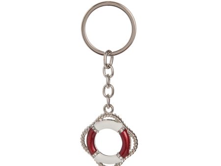 1.6 in. Metal Red & White Life Savor Keychain Supply