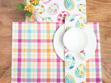 Easter Egg Charm & Plaid Table Linens Hot on Sale