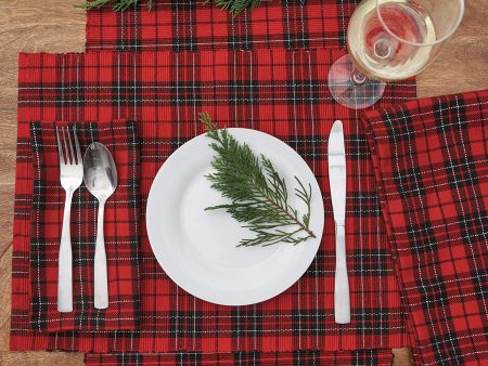 Red Black Plaid Table Linens Fashion