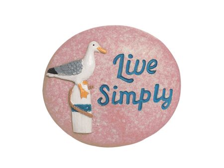 1.75 in. Polyresin  Live Simply Seagull Magnet Pebble For Discount