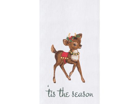 Vintage Reindeer Kitchen Towel on Sale