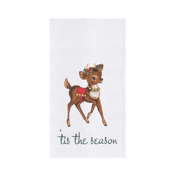 Vintage Reindeer Kitchen Towel on Sale