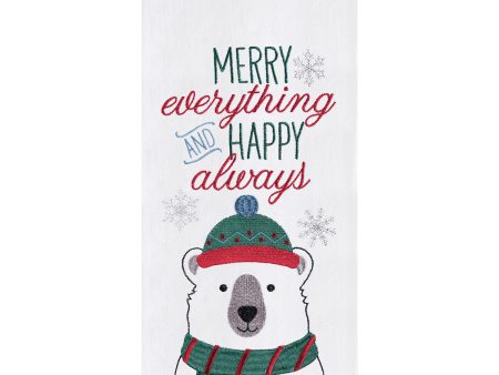 Merry Everything Polar Bear Kitchen Towel Online now