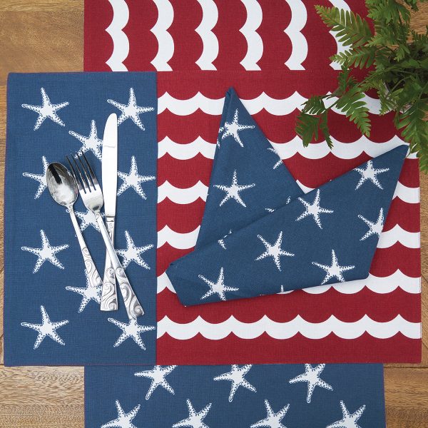 Red White and Waves Table Linens Hot on Sale