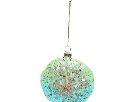 Teal Ball with Sea Star Ornament Online Hot Sale