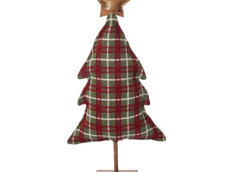 18 in. Green & Red Plaid Tree Online Sale