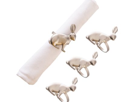 Silver Rabbit Napkin Ring, Set of 4 Discount