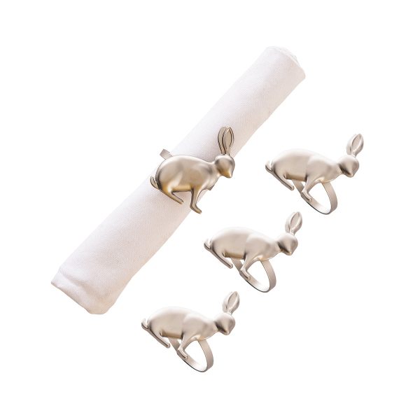 Silver Rabbit Napkin Ring, Set of 4 Discount