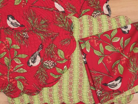 Chickadee Red Table Linens Cheap