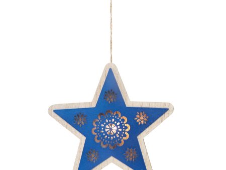 LED Large Dark Blue Star Ornament For Sale