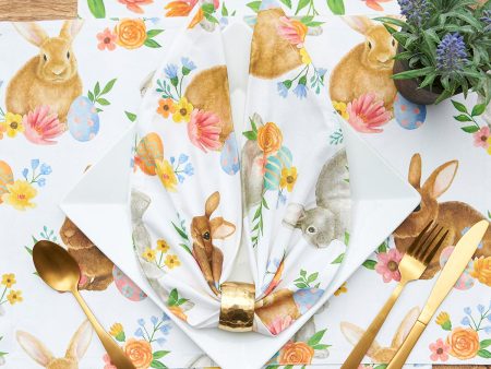 Spring Floral Bunny Table Linens For Sale