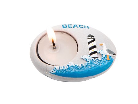 Polyresin Lighthouse Beach Tealight Holder Sale