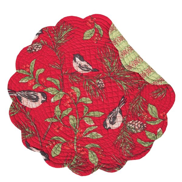 Chickadee Red Table Linens Cheap