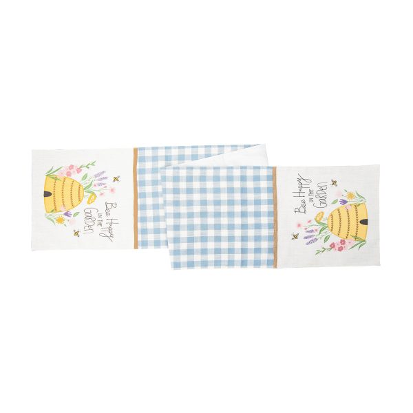 Bee Happy in Blue Table Linens Hot on Sale