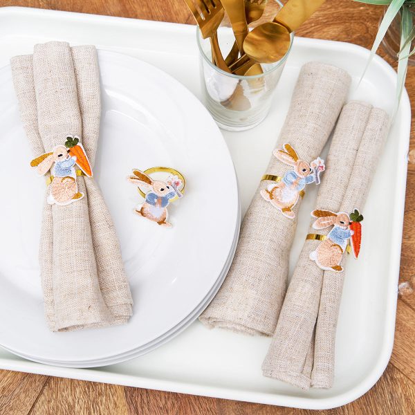 Rabbit & Carrot Napkin Ring, Set of 4 For Cheap