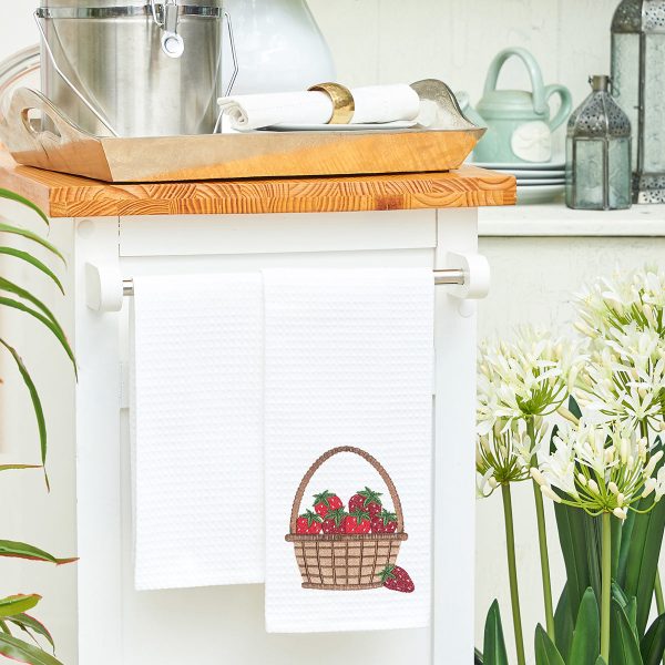 Strawberry Basket Kitchen Towel For Sale