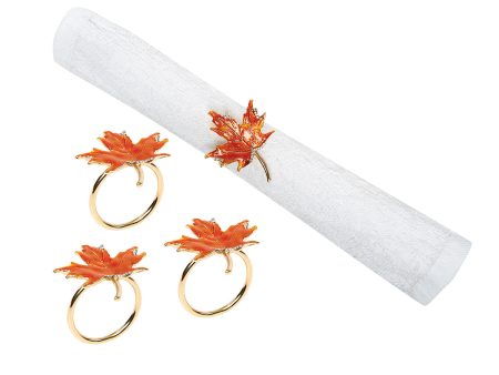 Maple Leaf Napkin Ring, Set of 4 Online Hot Sale