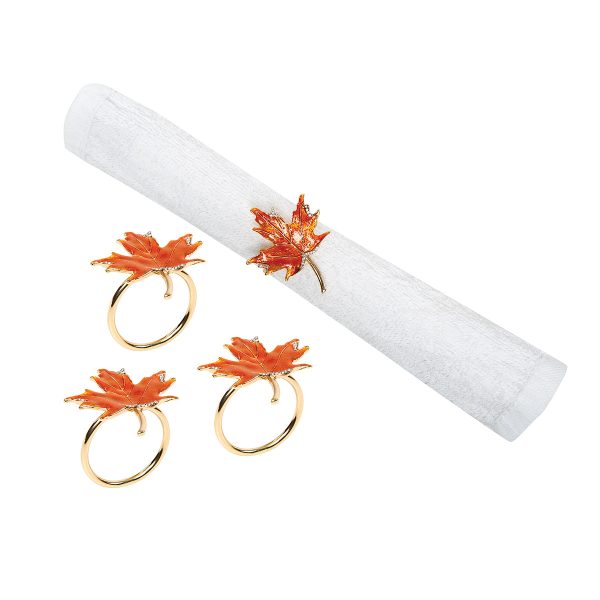 Maple Leaf Napkin Ring, Set of 4 Online Hot Sale