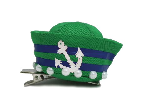 Green Sailor Hat with Pearls Sale