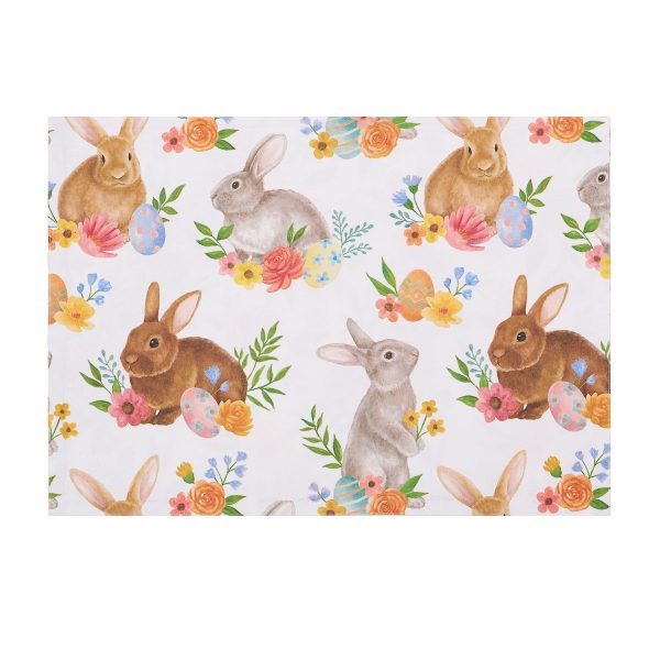 Spring Floral Bunny Table Linens For Sale