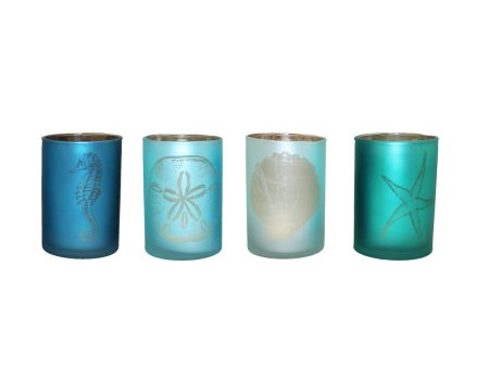 Medium Blue Tealight Holder, Asst. of 4 Online Hot Sale