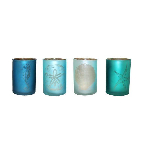 Medium Blue Tealight Holder, Asst. of 4 Online Hot Sale