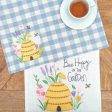 Bee Happy in Blue Table Linens Hot on Sale