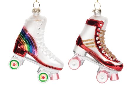 Blown Glass Vintage Roller Skates Ornament, Asst. of 2 Discount