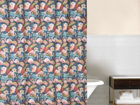 Flamingo Lagoon Shower Curtain For Sale