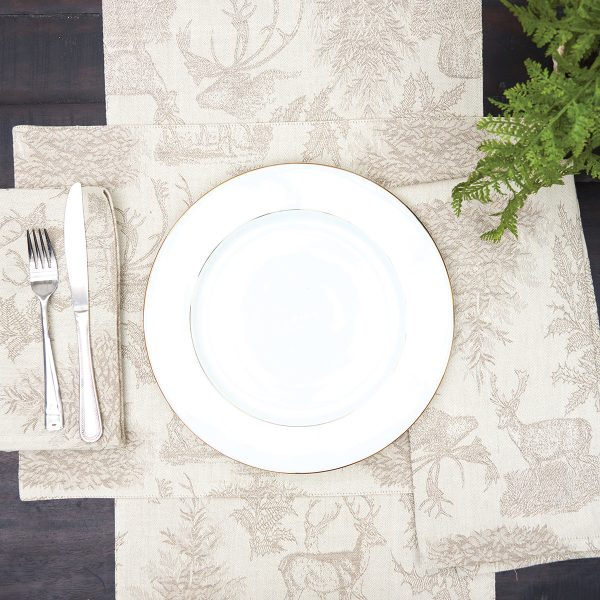 Jacquard Stag Clay Table Linens Online Sale