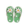 3.45 in. Polyresin Green Flop Flop & Flower Ornament For Discount