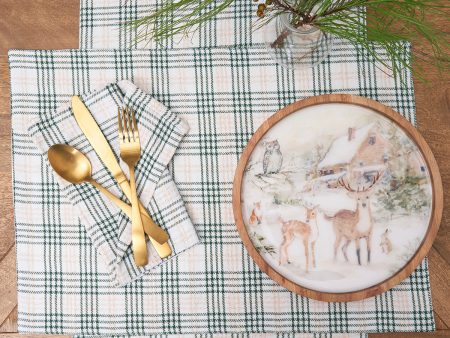 Sage & Gold Plaid Table Linens For Cheap