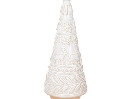 Embossed Snowflake Christmas Tree Figurine on Sale