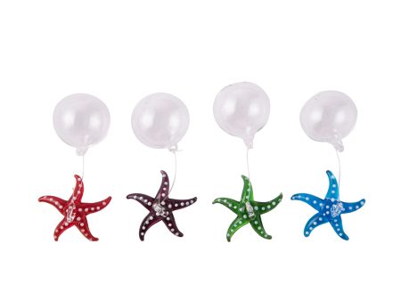 1.62 in. Glass Floating Sea Star, Set of 4 Online Sale