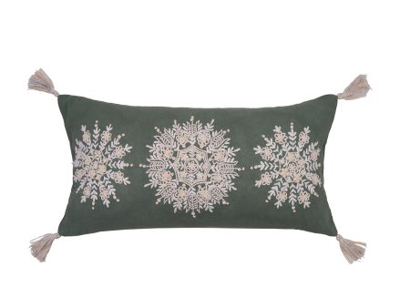 Sage Snowflake Pillow Hot on Sale