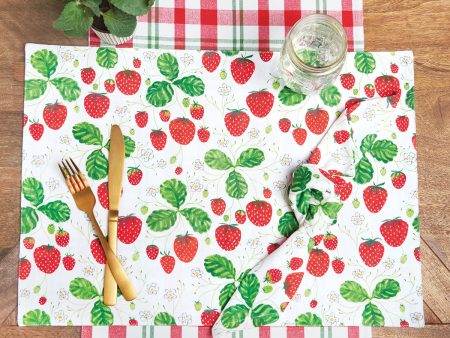 Strawberry Patch & Plaid Table Linens Online now