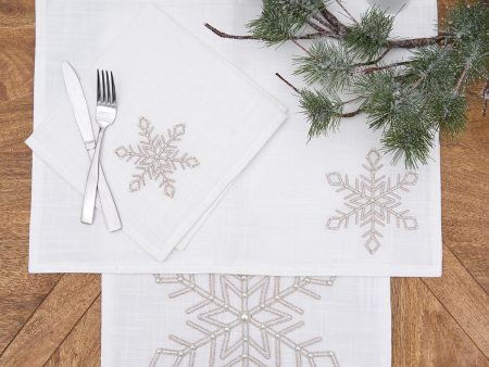 Champagne Snowflake Table Linens Online