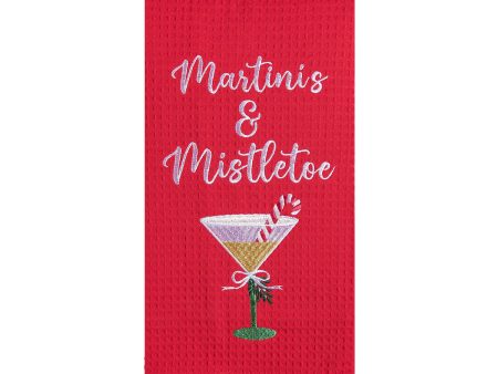 Martinis & Mistletoe Kitchen Towel Online Sale