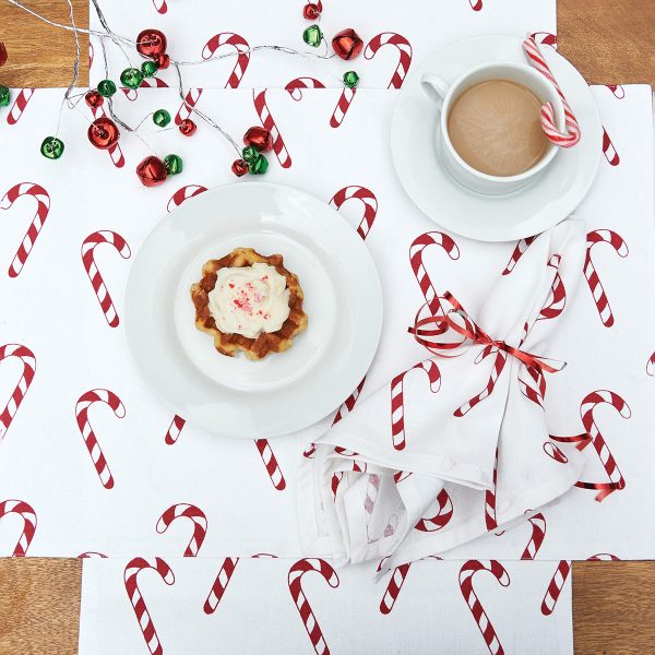 Candy Cane Wishes Table Linens on Sale