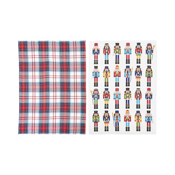 Nutcracker Plaid Kitchen Towel Set For Cheap